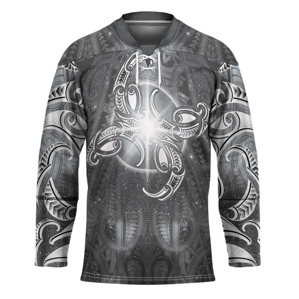 New Zealand Matariki Ururangi Hockey Jersey Maori Moko Grey Galaxy