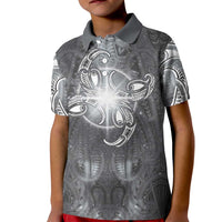 New Zealand Matariki Ururangi Kid Polo Shirt Maori Moko Grey Galaxy