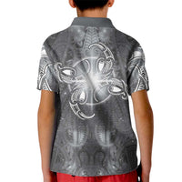 New Zealand Matariki Ururangi Kid Polo Shirt Maori Moko Grey Galaxy