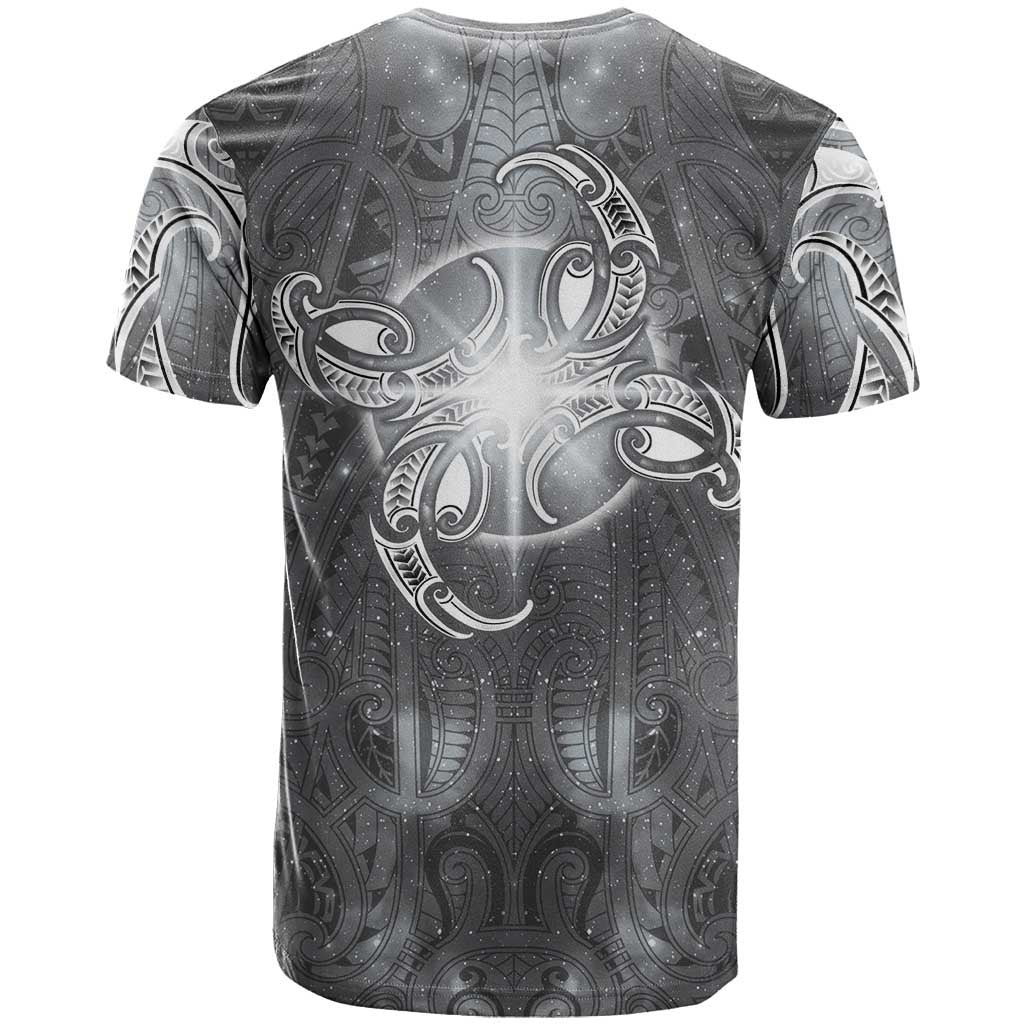 New Zealand Matariki Ururangi T Shirt Maori Moko Grey Galaxy
