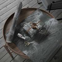 New Zealand Matariki Ururangi Wrapping Paper Maori Moko Grey Galaxy LT05 - Polynesian Pride