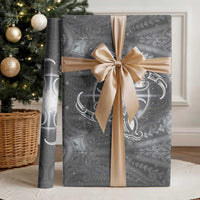 New Zealand Matariki Ururangi Wrapping Paper Maori Moko Grey Galaxy LT05 - Polynesian Pride