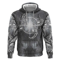 New Zealand Matariki Ururangi Zip Hoodie Maori Moko Grey Galaxy