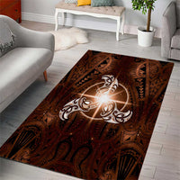New Zealand Matariki Tupuanuku Area Rug Maori Moko Brown Galaxy