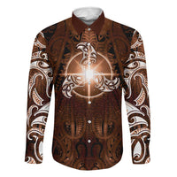 New Zealand Matariki Tupuanuku Family Matching Off Shoulder Short Dress and Hawaiian Shirt Maori Moko Brown Galaxy