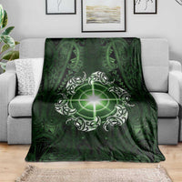 New Zealand Matariki Tupuarangi Blanket Maori Moko Green Galaxy
