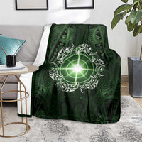 New Zealand Matariki Tupuarangi Blanket Maori Moko Green Galaxy
