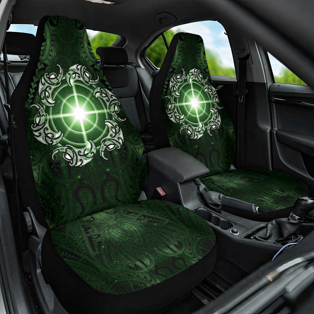 New Zealand Matariki Tupuarangi Car Seat Cover Maori Moko Green Galaxy
