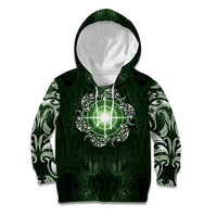 New Zealand Matariki Tupuarangi Kid Hoodie Maori Moko Green Galaxy