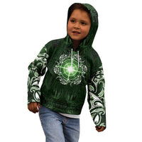 New Zealand Matariki Tupuarangi Kid Hoodie Maori Moko Green Galaxy