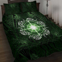 New Zealand Matariki Tupuarangi Quilt Bed Set Maori Moko Green Galaxy