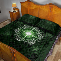 New Zealand Matariki Tupuarangi Quilt Bed Set Maori Moko Green Galaxy