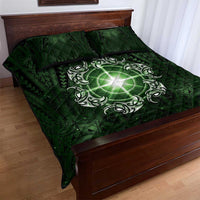 New Zealand Matariki Tupuarangi Quilt Bed Set Maori Moko Green Galaxy
