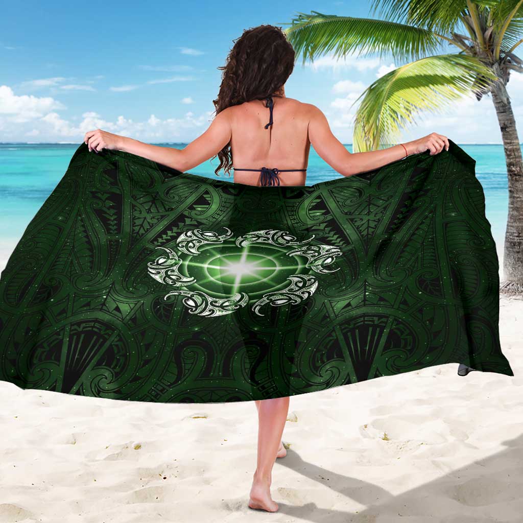New Zealand Matariki Tupuarangi Sarong Maori Moko Green Galaxy