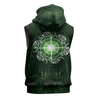 New Zealand Matariki Tupuarangi Sleeveless Hoodie Maori Moko Green Galaxy