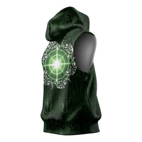 New Zealand Matariki Tupuarangi Sleeveless Hoodie Maori Moko Green Galaxy