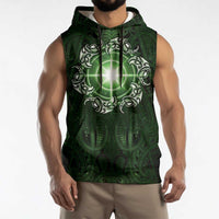 New Zealand Matariki Tupuarangi Sleeveless Hoodie Maori Moko Green Galaxy