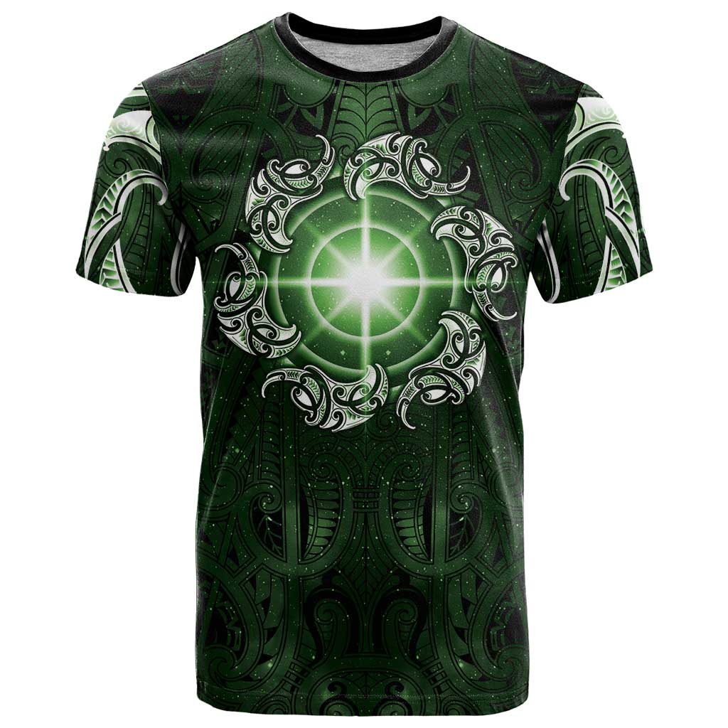 New Zealand Matariki Tupuarangi T Shirt Maori Moko Green Galaxy