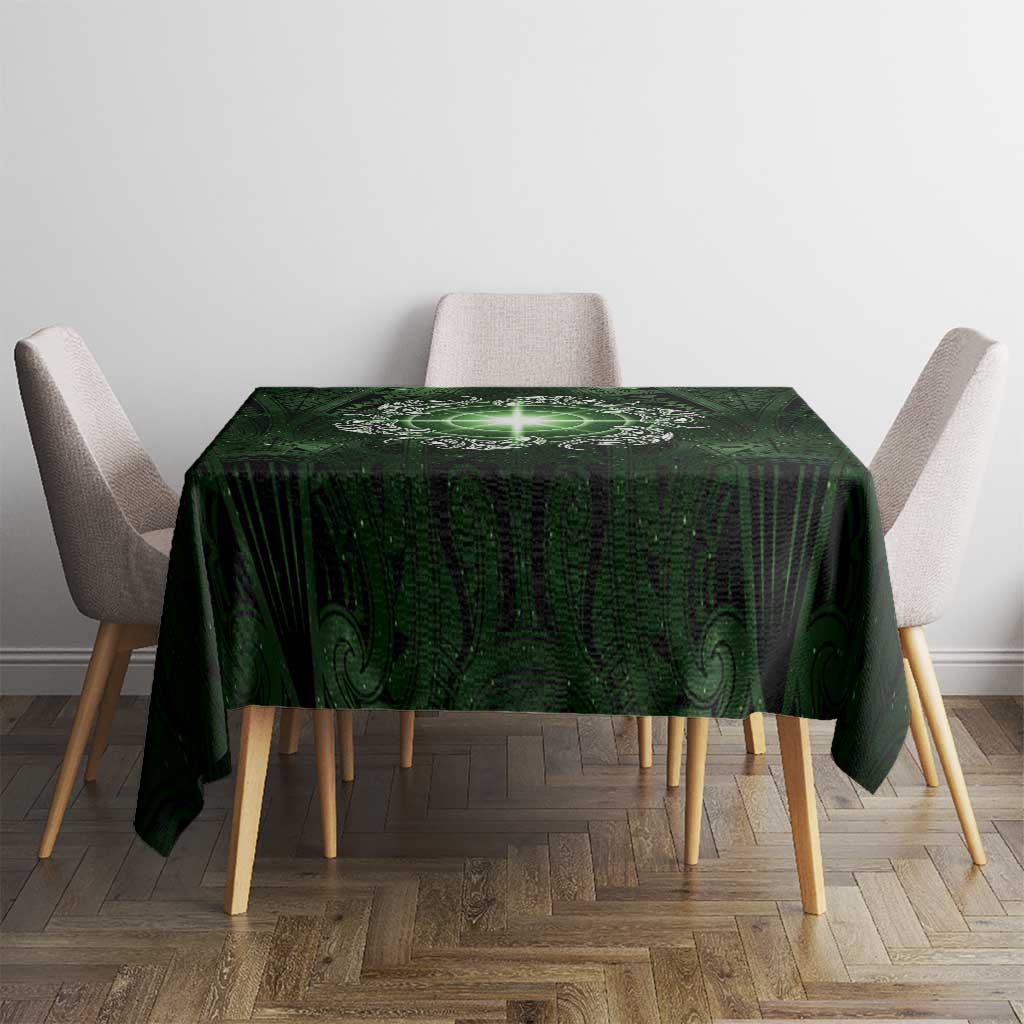 New Zealand Matariki Tupuarangi Tablecloth Maori Moko Green Galaxy LT05 - Polynesian Pride