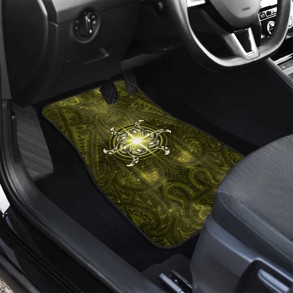 New Zealand Matariki Hiwaiterangi Car Mats Maori Moko Yellow Galaxy