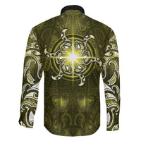 New Zealand Matariki Hiwaiterangi Family Matching Summer Maxi Dress and Hawaiian Shirt Maori Moko Yellow Galaxy LT05 - Polynesian Pride