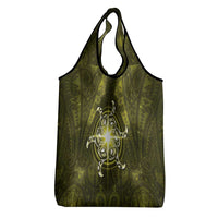 New Zealand Matariki Hiwaiterangi Grocery Bag Maori Moko Yellow Galaxy