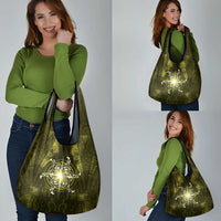 New Zealand Matariki Hiwaiterangi Grocery Bag Maori Moko Yellow Galaxy