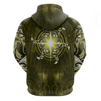 New Zealand Matariki Hiwaiterangi Hoodie Maori Moko Yellow Galaxy