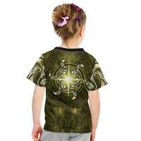 New Zealand Matariki Hiwaiterangi Kid T Shirt Maori Moko Yellow Galaxy