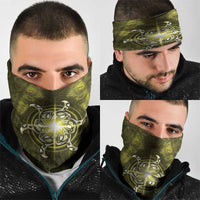 New Zealand Matariki Hiwaiterangi Neck Gaiter Maori Moko Yellow Galaxy