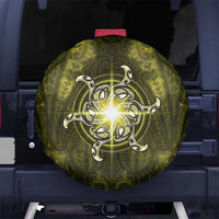 New Zealand Matariki Hiwaiterangi Spare Tire Cover Maori Moko Yellow Galaxy
