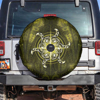 New Zealand Matariki Hiwaiterangi Spare Tire Cover Maori Moko Yellow Galaxy