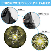 New Zealand Matariki Hiwaiterangi Spare Tire Cover Maori Moko Yellow Galaxy