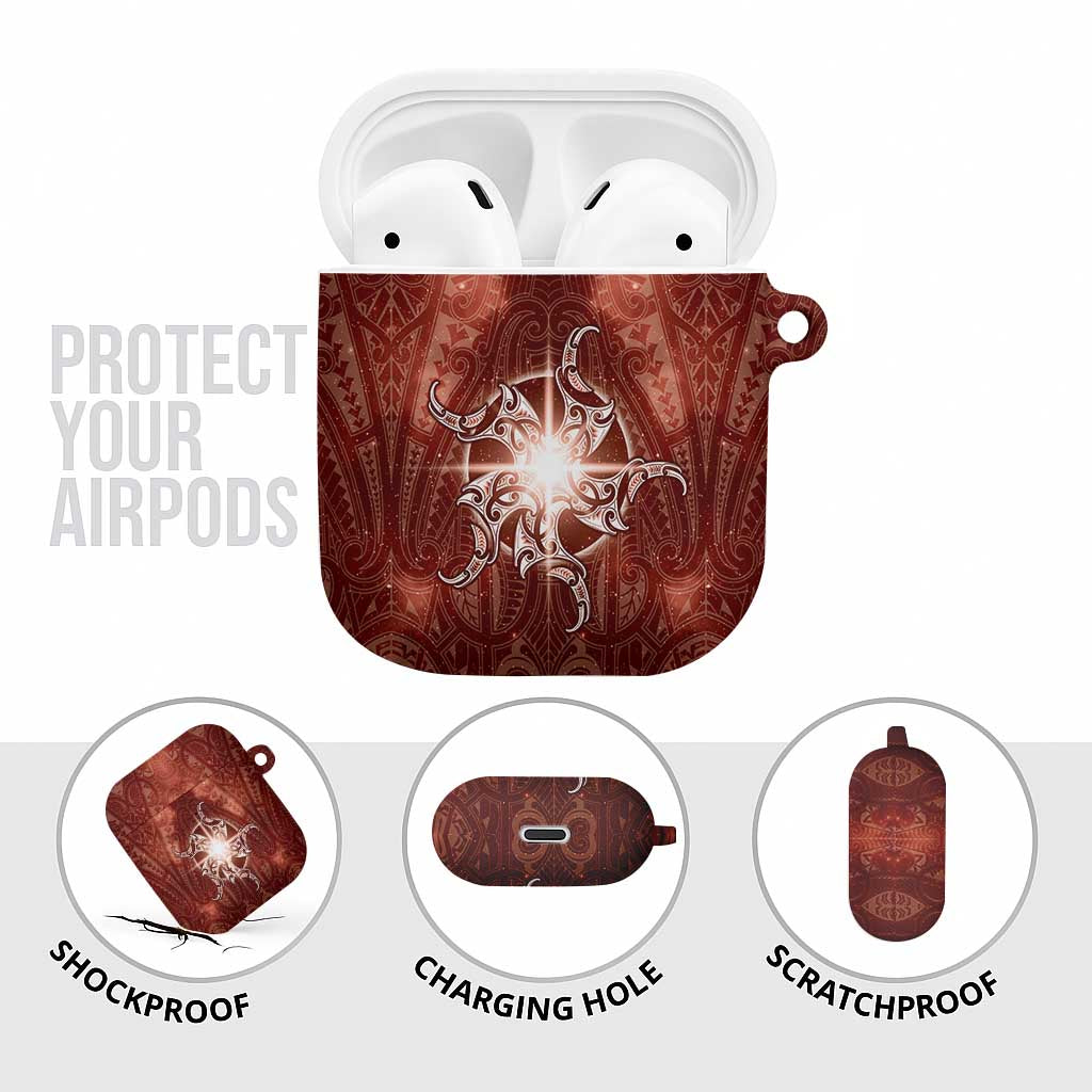 New Zealand Matariki Pohutukawa AirPods Case Maori Moko Red Galaxy LT05 - Polynesian Pride
