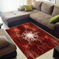 New Zealand Matariki Pohutukawa Area Rug Maori Moko Red Galaxy LT05 - Polynesian Pride