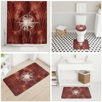 New Zealand Matariki Pohutukawa Bathroom Set Maori Moko Red Galaxy