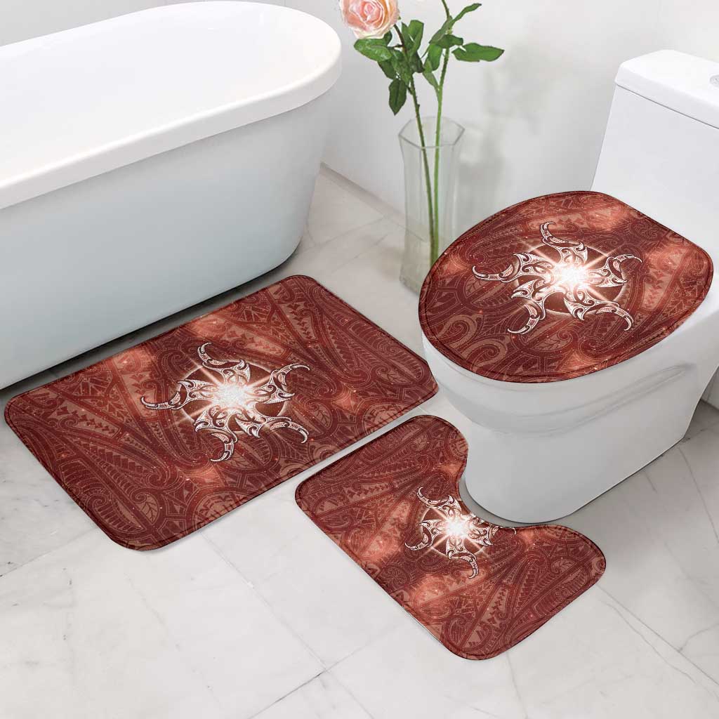 New Zealand Matariki Pohutukawa Bathroom Set Maori Moko Red Galaxy