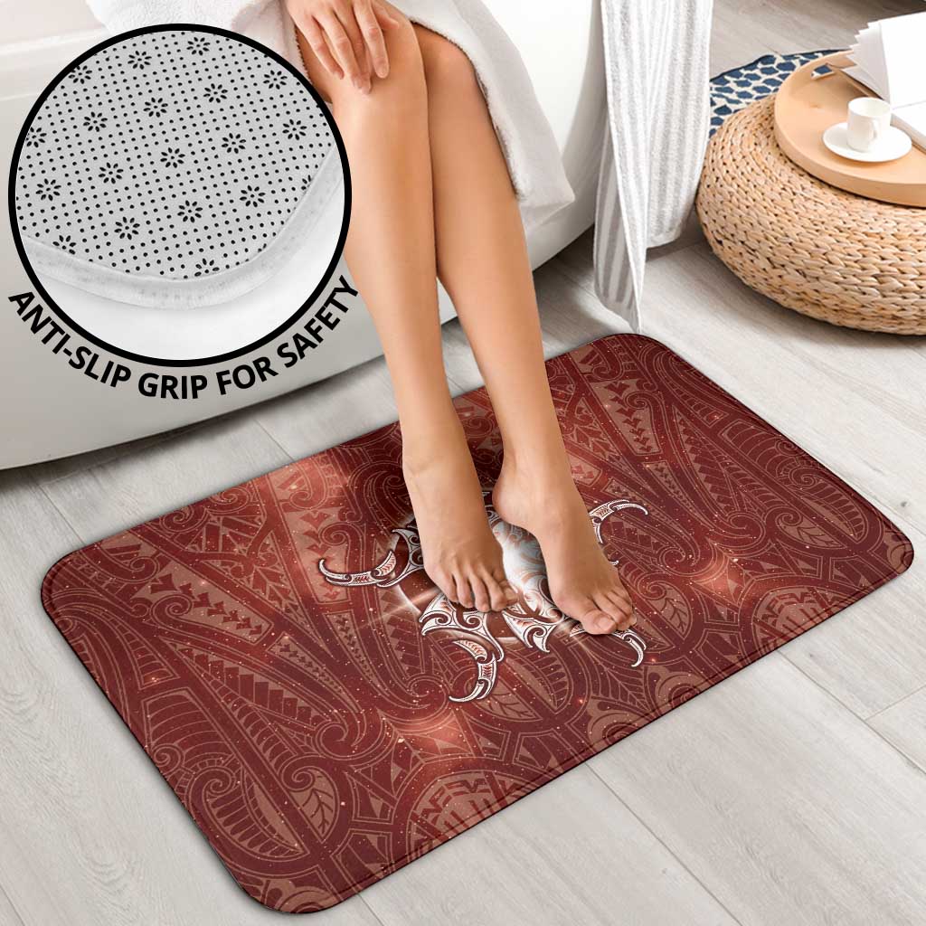 New Zealand Matariki Pohutukawa Bathroom Set Maori Moko Red Galaxy