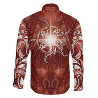 New Zealand Matariki Pohutukawa Family Matching Long Sleeve Bodycon Dress and Hawaiian Shirt Maori Moko Red Galaxy