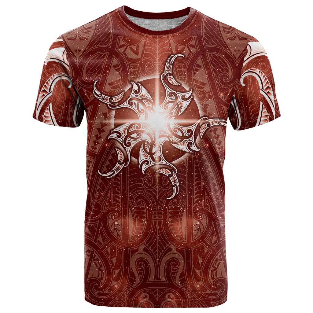 New Zealand Matariki Pohutukawa T Shirt Maori Moko Red Galaxy