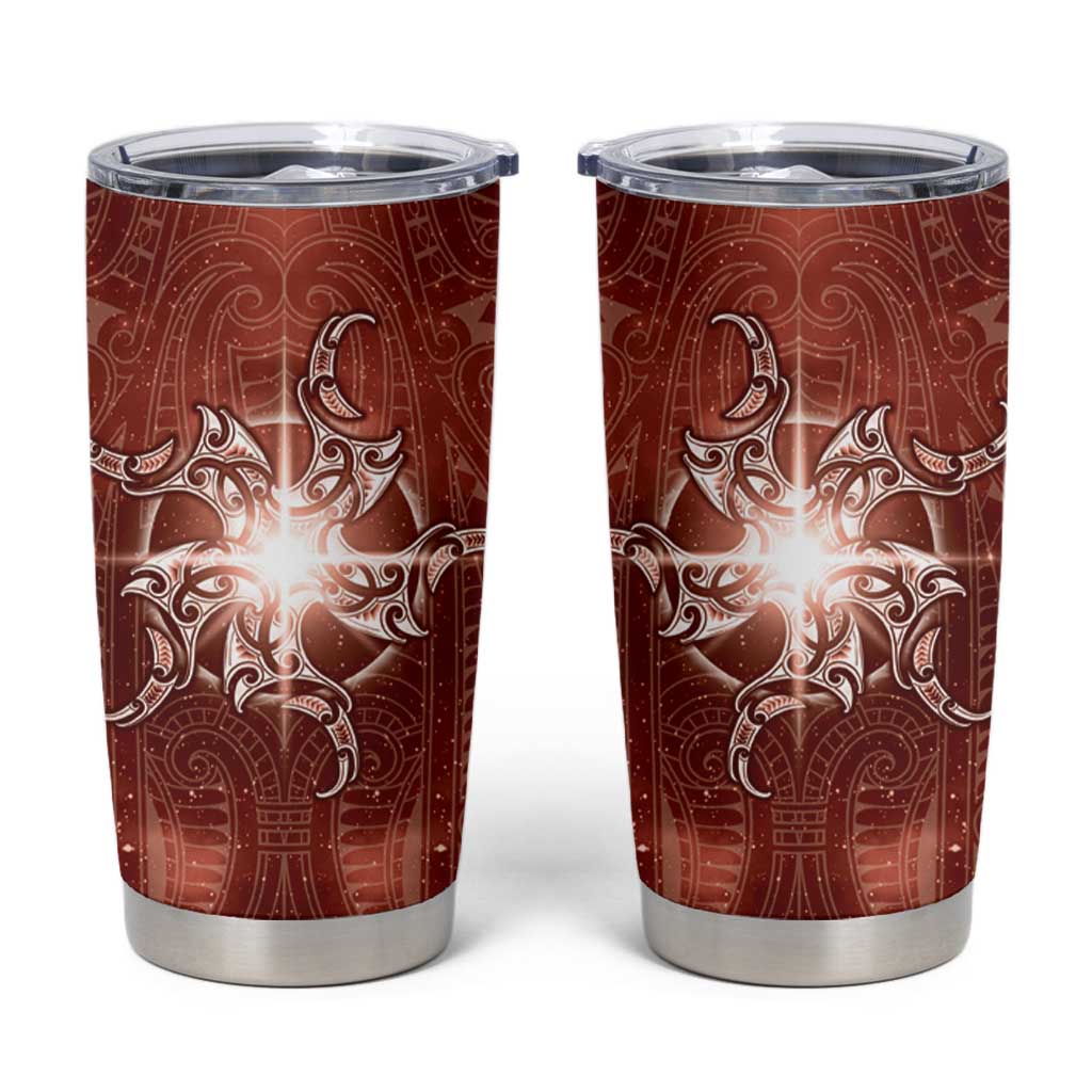 New Zealand Matariki Pohutukawa Tumbler Cup Maori Moko Red Galaxy