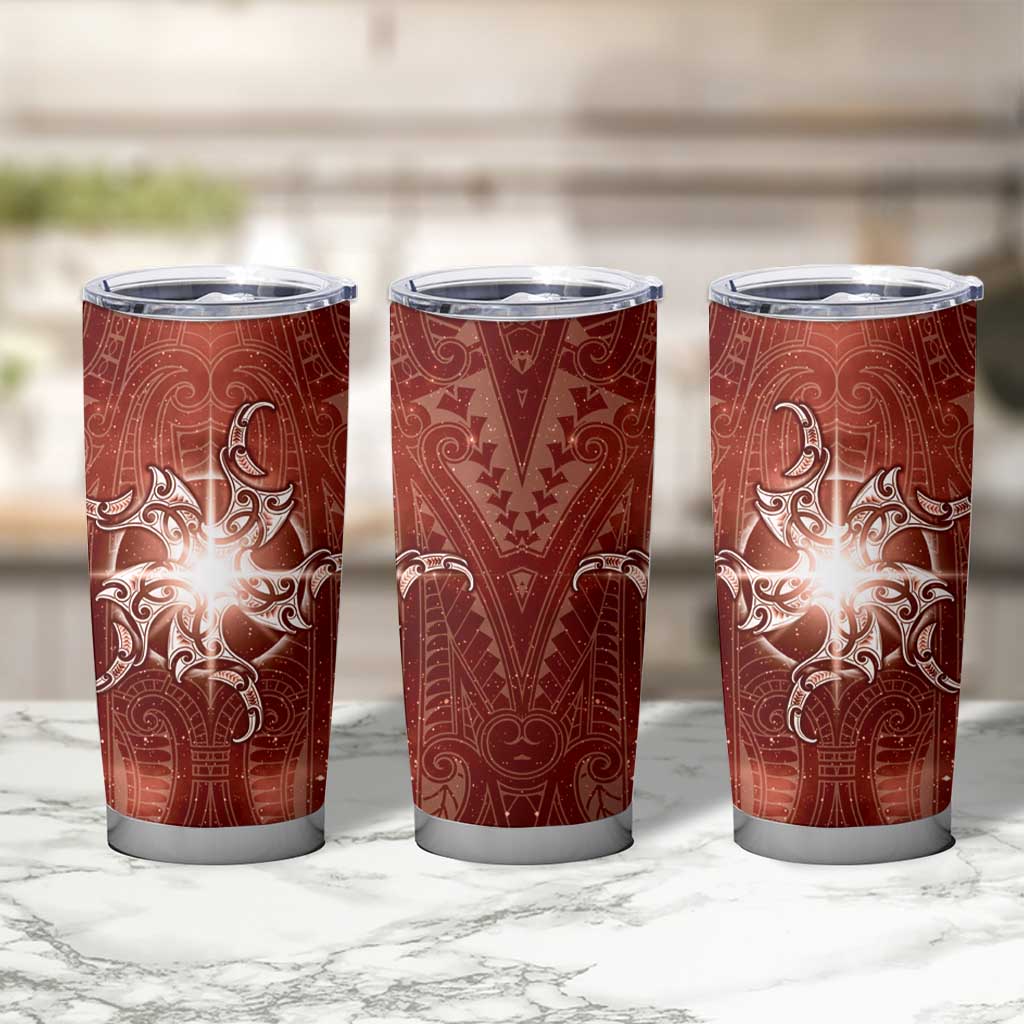 New Zealand Matariki Pohutukawa Tumbler Cup Maori Moko Red Galaxy