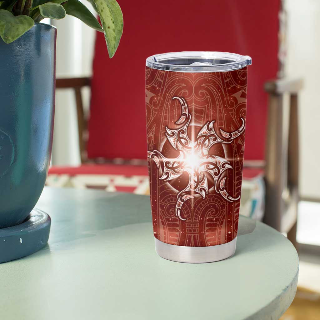 New Zealand Matariki Pohutukawa Tumbler Cup Maori Moko Red Galaxy