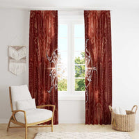 New Zealand Matariki Pohutukawa Window Curtain Maori Moko Red Galaxy LT05 - Polynesian Pride
