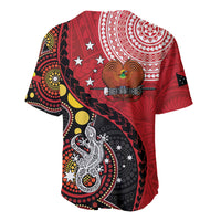 Papua New Guinea And Australia Aboriginal Baseball Jersey Bird Of Paradise And Kangaroo Together