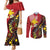 Papua New Guinea And Australia Aboriginal Couples Matching Mermaid Dress and Long Sleeve Button Shirt Bird Of Paradise And Kangaroo Together