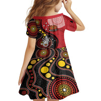 Papua New Guinea And Australia Aboriginal Family Matching Off Shoulder Maxi Dress and Hawaiian Shirt Bird Of Paradise And Kangaroo Together