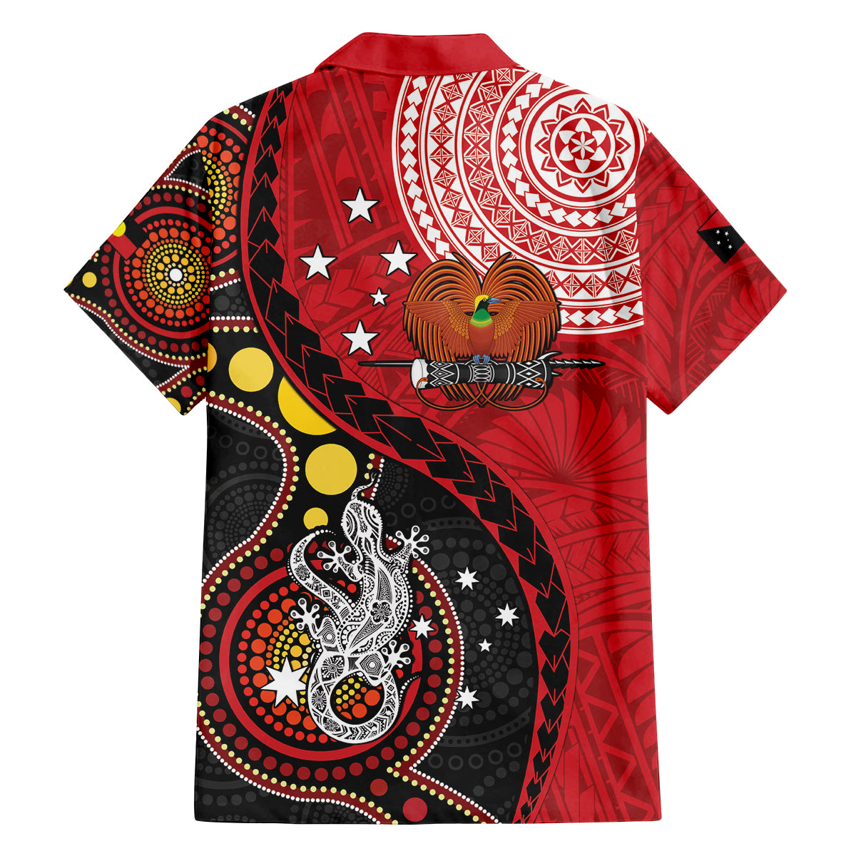 Papua New Guinea And Australia Aboriginal Family Matching Puletasi and Hawaiian Shirt Bird Of Paradise And Kangaroo Together