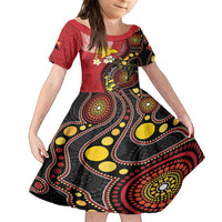 Papua New Guinea And Australia Aboriginal Family Matching Tank Maxi Dress and Hawaiian Shirt Bird Of Paradise And Kangaroo Together