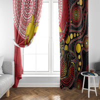 Papua New Guinea And Australia Aboriginal Window Curtain Bird Of Paradise And Kangaroo Together
